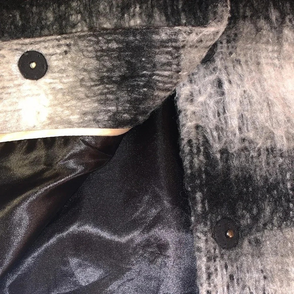 Volcom Fuzzy Wool Plaid Pea Coat Jacket - Picture 6 of 8